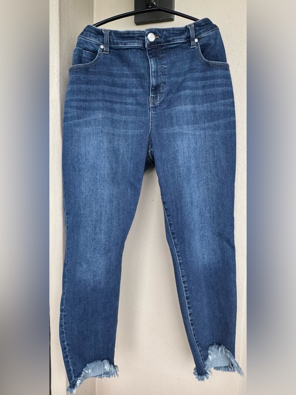 Liverpool Womens The Skinny Crop Jeans Raw Edge Hem Cotton Blend 5-Pocket 21W*